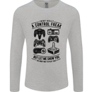 Control Freak Funny Gaming Gamer Mens Long Sleeve T-Shirt Sports Grey