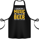 Country Music & Beer Thats Why Im Here Cotton Apron 100% Organic Black