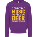 Country Music & Beer Thats Why Im Here Mens Sweatshirt Jumper Purple