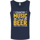 Country Music & Beer Thats Why Im Here Mens Vest Tank Top Navy Blue