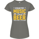 Country Music & Beer Thats Why Im Here Womens Petite Cut T-Shirt Charcoal