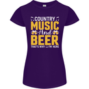 Country Music & Beer Thats Why Im Here Womens Petite Cut T-Shirt Purple