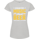 Country Music & Beer Thats Why Im Here Womens Petite Cut T-Shirt Sports Grey