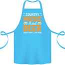 Country Music and Beer Thats Why Im Here Cotton Apron 100% Organic Turquoise