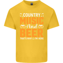Country Music and Beer Thats Why Im Here Kids T-Shirt Childrens Yellow