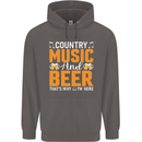 Country Music and Beer Thats Why Im Here Mens 80% Cotton Hoodie Charcoal