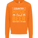 Country Music and Beer Thats Why Im Here Mens Sweatshirt Jumper Orange