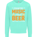 Country Music and Beer Thats Why Im Here Mens Sweatshirt Jumper Peppermint