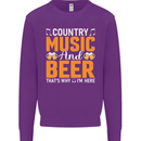 Country Music and Beer Thats Why Im Here Mens Sweatshirt Jumper Purple