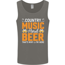 Country Music and Beer Thats Why Im Here Mens Vest Tank Top Charcoal