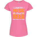 Country Music and Beer Thats Why Im Here Womens Petite Cut T-Shirt Azalea