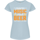 Country Music and Beer Thats Why Im Here Womens Petite Cut T-Shirt Light Blue