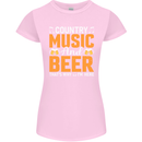Country Music and Beer Thats Why Im Here Womens Petite Cut T-Shirt Light Pink