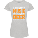 Country Music and Beer Thats Why Im Here Womens Petite Cut T-Shirt Sports Grey