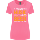Country Music and Beer Thats Why Im Here Womens Wider Cut T-Shirt Azalea