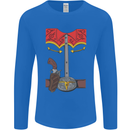 Cowboy Fancy Dress Costume Outfit Stag Do Mens Long Sleeve T-Shirt Royal Blue