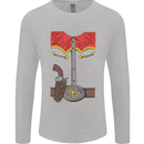 Cowboy Fancy Dress Costume Outfit Stag Do Mens Long Sleeve T-Shirt Sports Grey