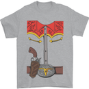 Cowboy Fancy Dress Costume Outfit Stag Do Mens T-Shirt Cotton Gildan Sports Grey
