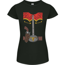 Cowboy Fancy Dress Costume Outfit Stag Do Womens Petite Cut T-Shirt Black