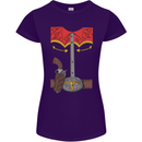 Cowboy Fancy Dress Costume Outfit Stag Do Womens Petite Cut T-Shirt Purple