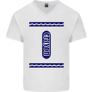 Crayon Fancy Dress Outfit Costume Funny Mens V-Neck Cotton T-Shirt White