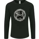 Crazy Face Gothic Skull Biker Motorcycle Mens Long Sleeve T-Shirt Black