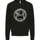 Crazy Face Gothic Skull Biker Motorcycle Mens Sweatshirt Jumper Black