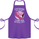 Crazy Stupid Funny Sarcastic Slogan Sarcasm Cotton Apron 100% Organic Purple