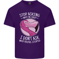 Crazy Stupid Funny Sarcastic Slogan Sarcasm Mens Cotton T-Shirt Tee Top Purple
