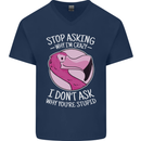 Crazy Stupid Funny Sarcastic Slogan Sarcasm Mens V-Neck Cotton T-Shirt Navy Blue