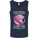 Crazy Stupid Funny Sarcastic Slogan Sarcasm Mens Vest Tank Top Navy Blue