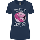 Crazy Stupid Funny Sarcastic Slogan Sarcasm Womens Wider Cut T-Shirt Navy Blue