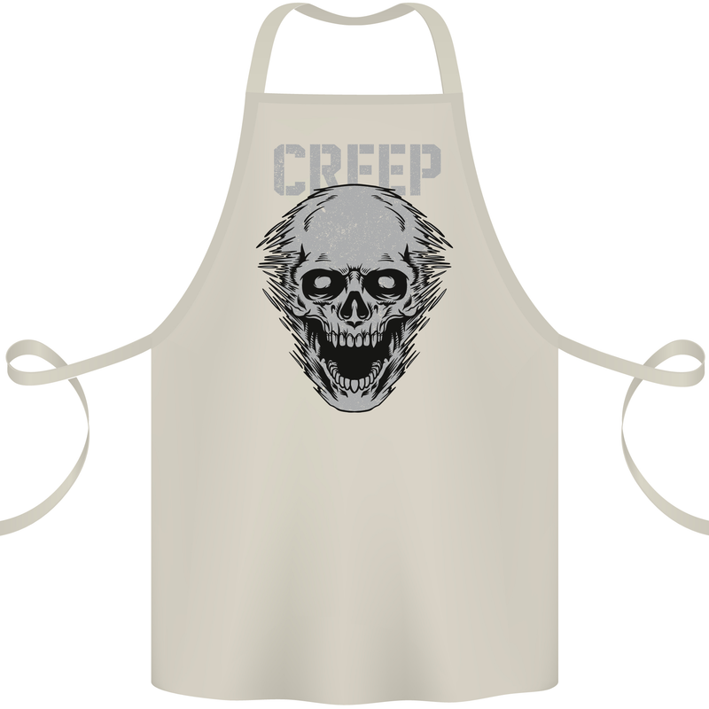 Creep Human Skull Gothic Rock Music Metal Cotton Apron 100% Organic Natural