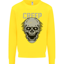 Creep Human Skull Gothic Rock Music Metal Kids Sweatshirt Jumper Yellow