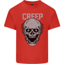 Creep Human Skull Gothic Rock Music Metal Kids T-Shirt Childrens Red
