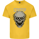 Creep Human Skull Gothic Rock Music Metal Kids T-Shirt Childrens Yellow