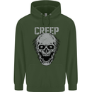 Creep Human Skull Gothic Rock Music Metal Mens 80% Cotton Hoodie Forest Green