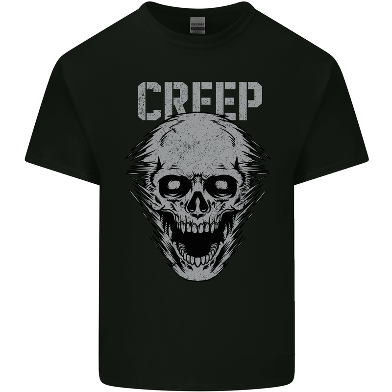 Creep Human Skull Gothic Rock Music Metal Mens Cotton T-Shirt Tee Top Black
