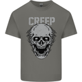 Creep Human Skull Gothic Rock Music Metal Mens Cotton T-Shirt Tee Top Charcoal
