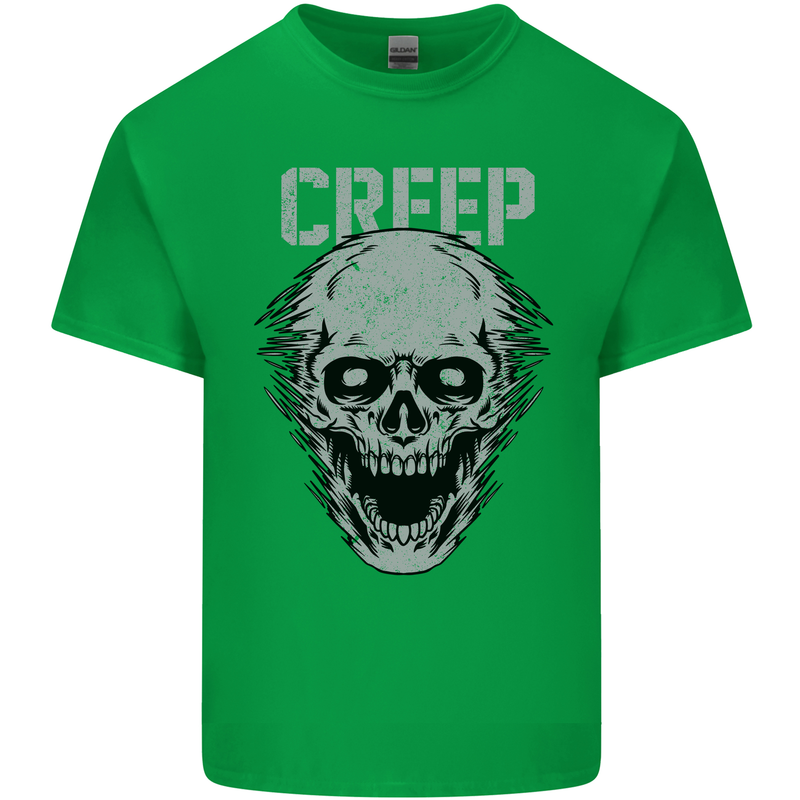 Creep Human Skull Gothic Rock Music Metal Mens Cotton T-Shirt Tee Top Irish Green