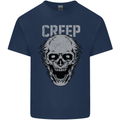 Creep Human Skull Gothic Rock Music Metal Mens Cotton T-Shirt Tee Top Navy Blue