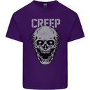Creep Human Skull Gothic Rock Music Metal Mens Cotton T-Shirt Tee Top Purple