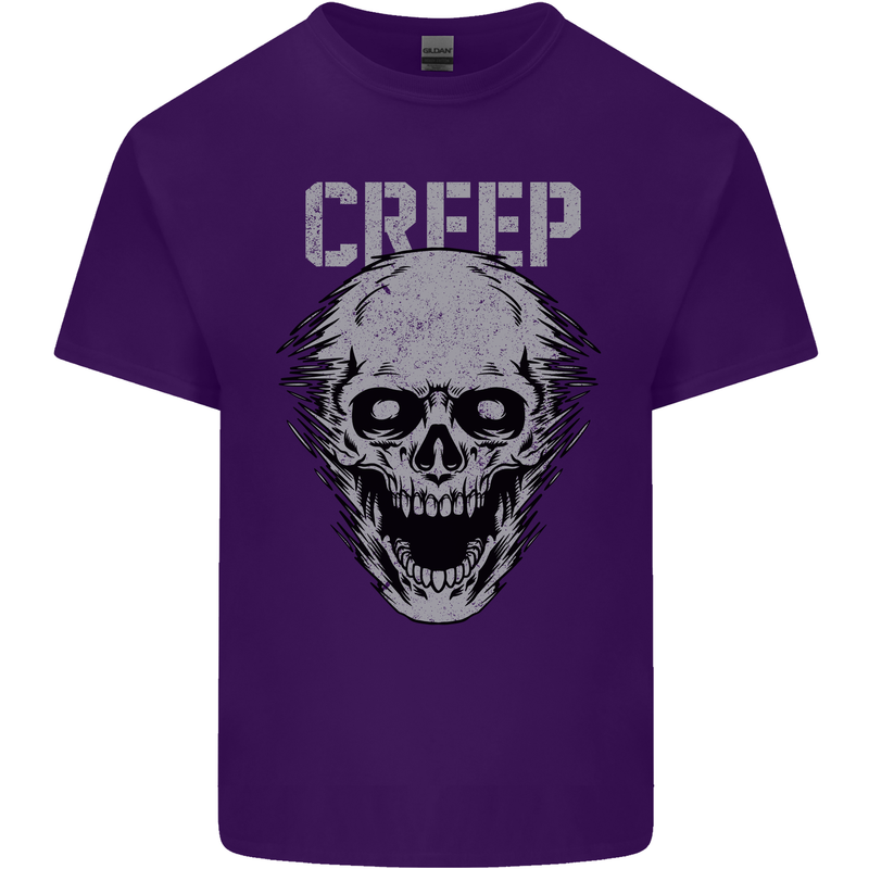 Creep Human Skull Gothic Rock Music Metal Mens Cotton T-Shirt Tee Top Purple