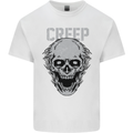 Creep Human Skull Gothic Rock Music Metal Mens Cotton T-Shirt Tee Top White