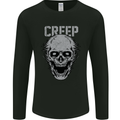 Creep Human Skull Gothic Rock Music Metal Mens Long Sleeve T-Shirt Black