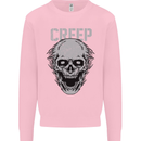 Creep Human Skull Gothic Rock Music Metal Mens Sweatshirt Jumper Light Pink