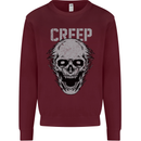 Creep Human Skull Gothic Rock Music Metal Mens Sweatshirt Jumper Maroon