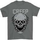 Creep Human Skull Gothic Rock Music Metal Mens T-Shirt Cotton Gildan Charcoal