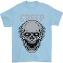 Creep Human Skull Gothic Rock Music Metal Mens T-Shirt Cotton Gildan Light Blue