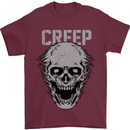 Creep Human Skull Gothic Rock Music Metal Mens T-Shirt Cotton Gildan Maroon
